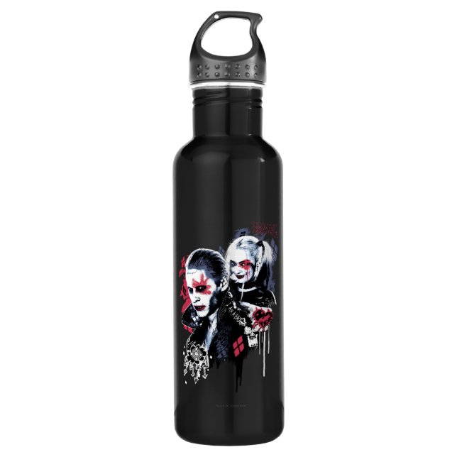 Bouteille D'eau Suicide Squad | Joker & Harley Painted Graffiti (Devant)