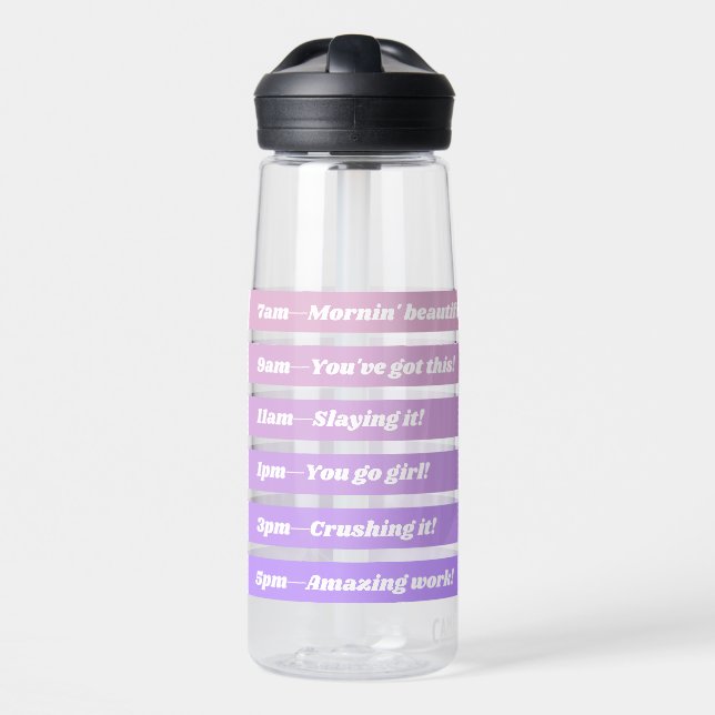Bouteille D'eau Suivi quotidien d'hydratation Pink Purple Gradient (Avant)