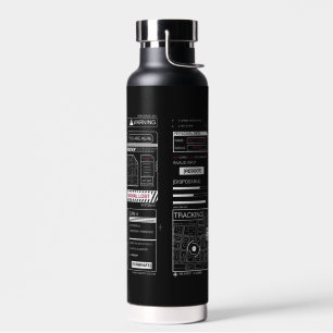 Bouteille D'eau Suivi - Techno-Brutalist Streetwear Design