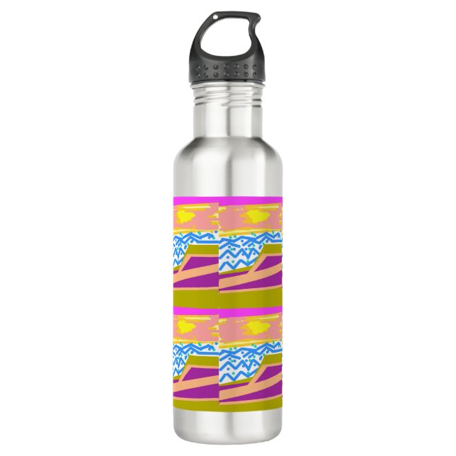 Bouteille D'eau Sunset Yacht Waves Water Bottle (Devant)