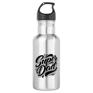 Bouteille D'eau Super Papa Héros Typographie Design-67888