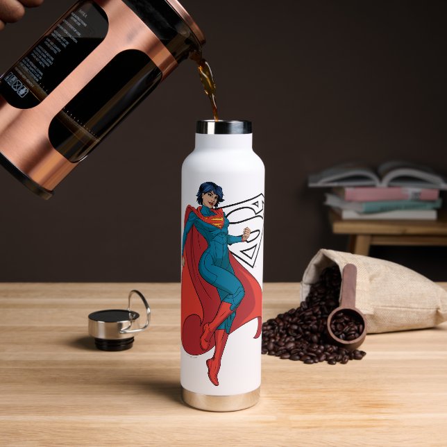 Bouteille D'eau Supergirl Hovering en costume bleu (Gym)