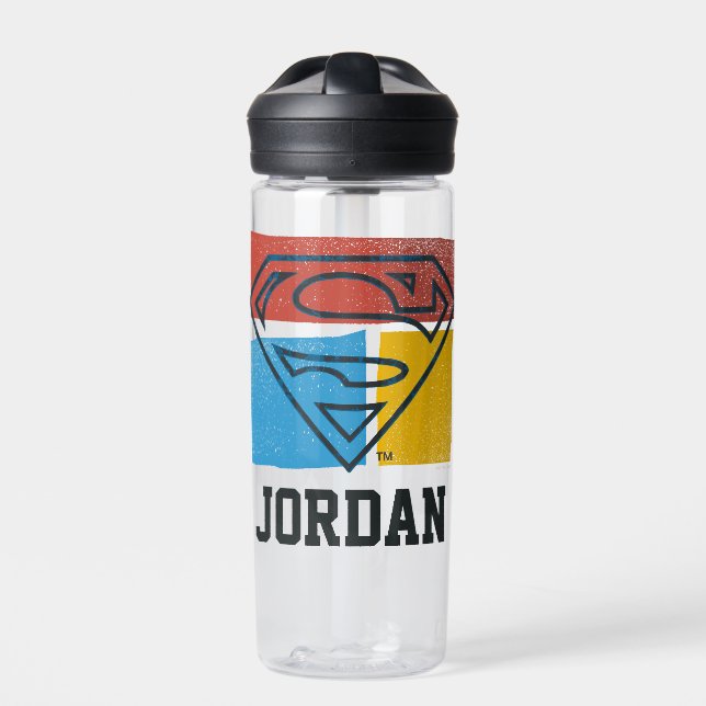 Bouteille D'eau Superman S-Shield | Ajouter Votre Nom (Extérieur)