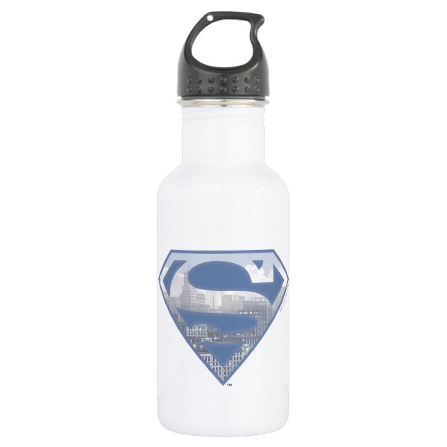 Bouteille D'eau Superman S-Shield | Logo de la ville bleu clair (Devant)