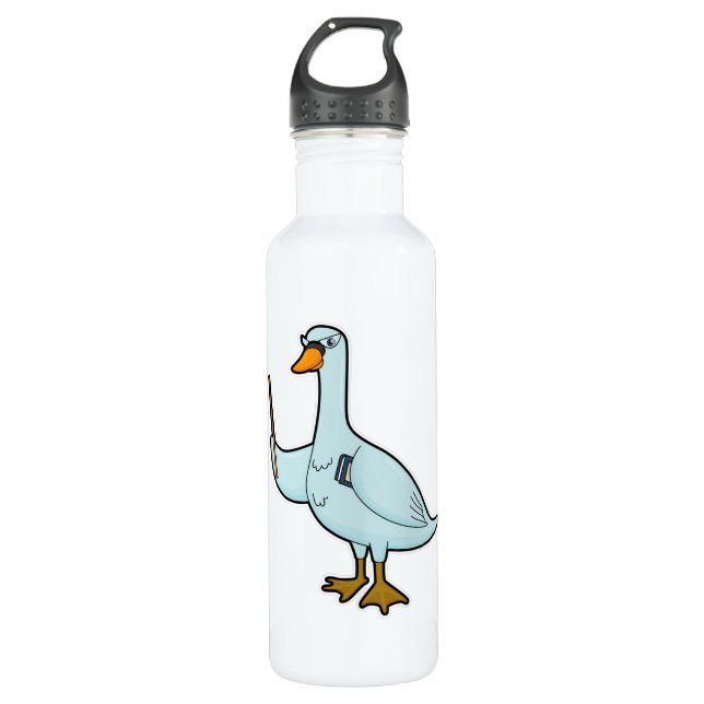 Bouteille D'eau Swan en tant qu'enseignant avec livre et pointeur (Devant)