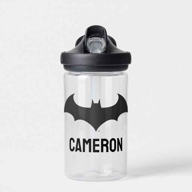 Bouteille D'eau Symbole Batman | Bat simple | Ajouter Votre Nom (Avant)