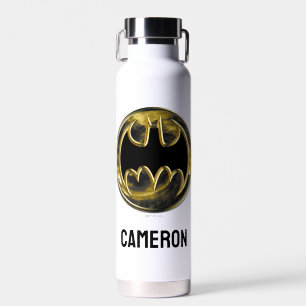 Bouteille D'eau Symbole Batman   Logo Or   Ajouter Votre Nom