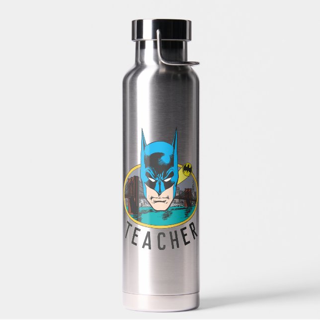 Bouteille D'eau Symbole Batman | Logo Oval de chauve-souris (Gauche)