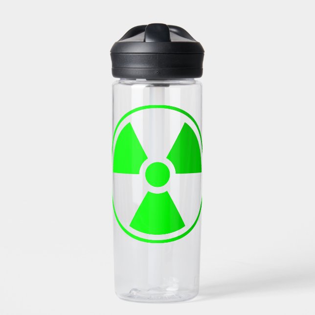 Bouteille D'eau Symbole de rayonnement radioactif nucléaire en ver (Extérieur)
