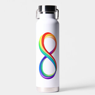 Bouteille D'eau Symbole d'infinité arc-en-ciel stratifié