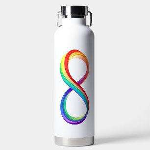 Bouteille D'eau Symbole d'infinité arc-en-ciel stratifié