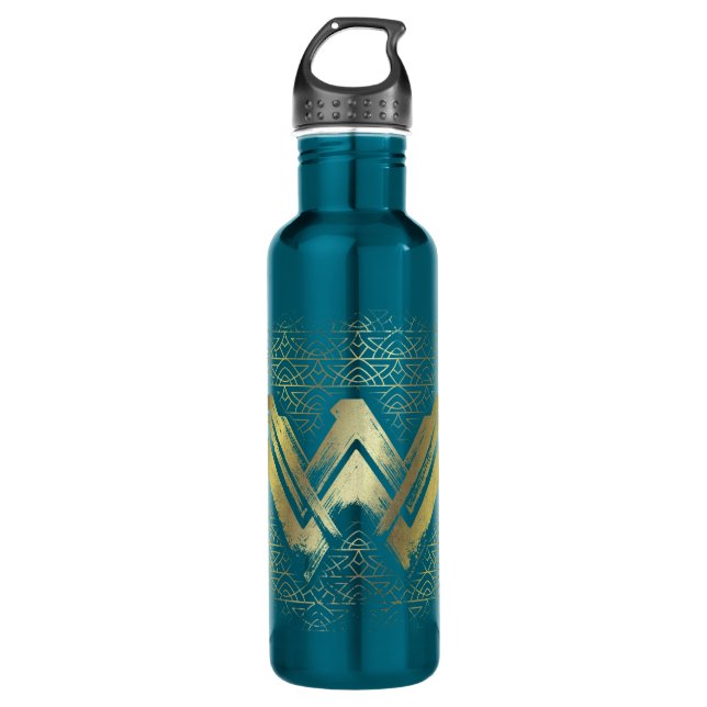 Bouteille D'eau Symbole d'or brossé Wonder Woman (Devant)