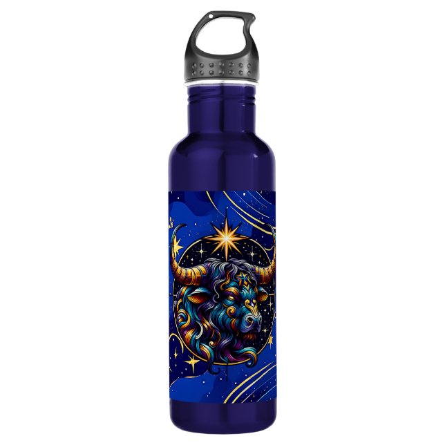 Bouteille D'eau SYMBOLE Horoscope Taurus Zodiaque Astrologie (Devant)