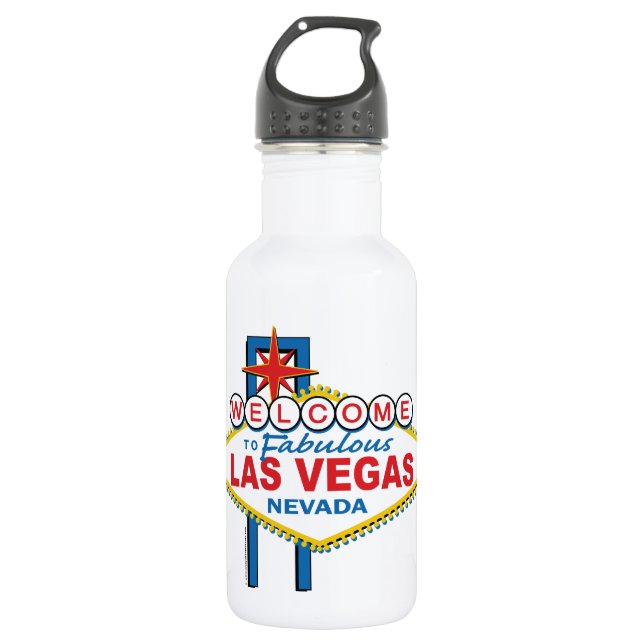 Bouteille D'eau SYMBOLE RÉtro DE Las Vegas (Devant)