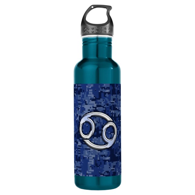 Bouteille D'eau Symbole Zodiaque du cancer de l'argent Marine Cami (Devant)