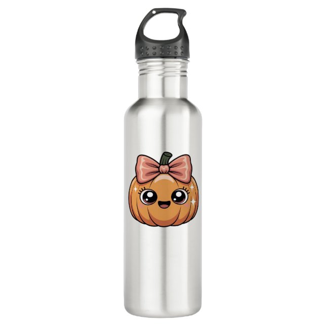 Bouteille D'eau T-shirt citrouille classique kawaii (Devant)