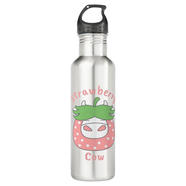 Bouteille D'eau T-shirt classique à la fraise rose (Devant)