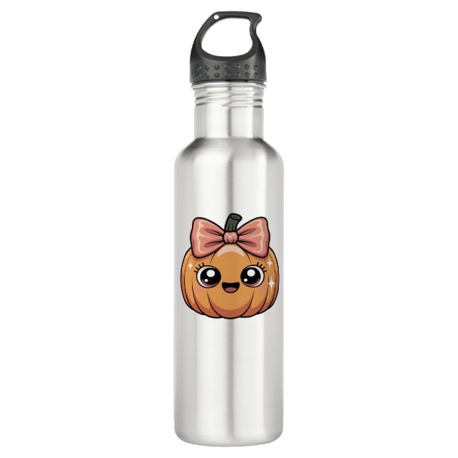 Bouteille D'eau t-shirt kawaii citrouille surdimensionné (Devant)