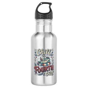 Bouteille D'eau T-shirt patriotique Chill The Fourth Out Alligator