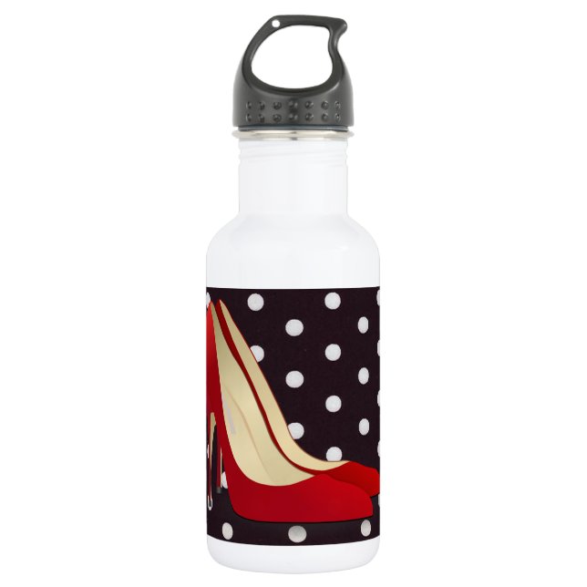 Bouteille D'eau talons hauts rouge (Devant)