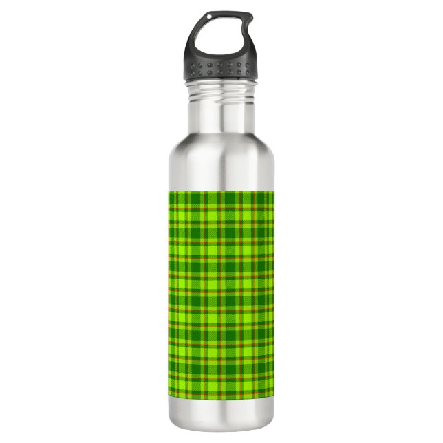 Bouteille D'eau Tartan rouge vert À damiers Motif plaid-55788 (Devant)