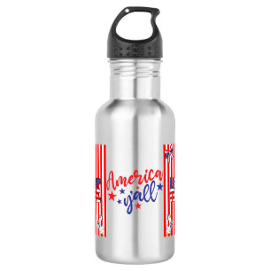Bouteille D'eau Tasse 4 juillet disant America Ya'll