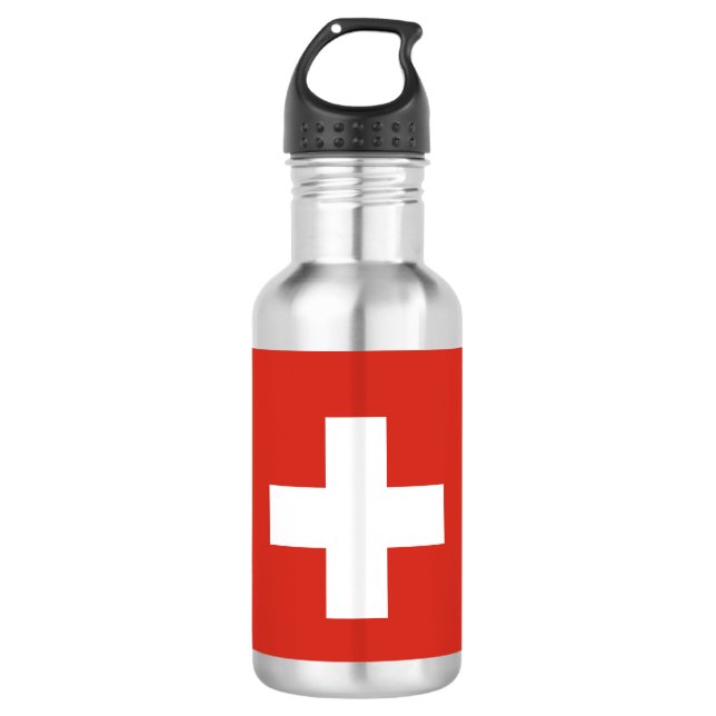Bouteille D'eau Tasse à papier drapeau suisse (Devant)