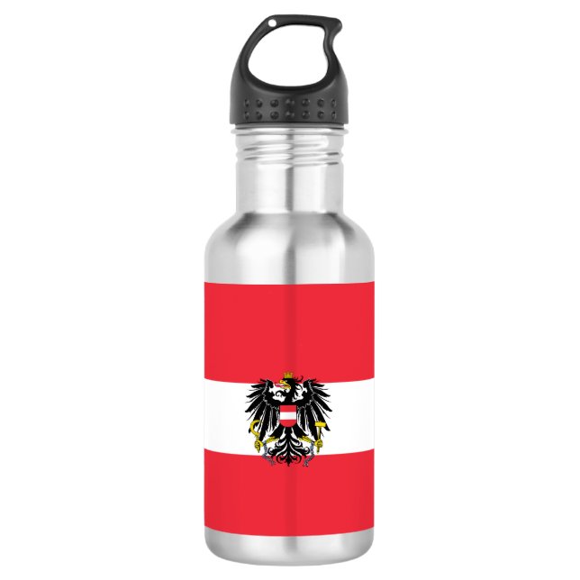 Bouteille D'eau tasse de papier drapeau autrichien (Devant)