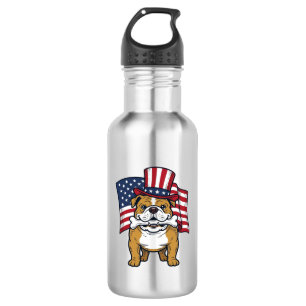 Bouteille D'eau Taurillon Patriotique Avec Drapeau Vector Design_1