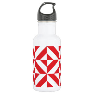 Bouteille D'eau Tchry Red Geometric Deco Cube Pattern