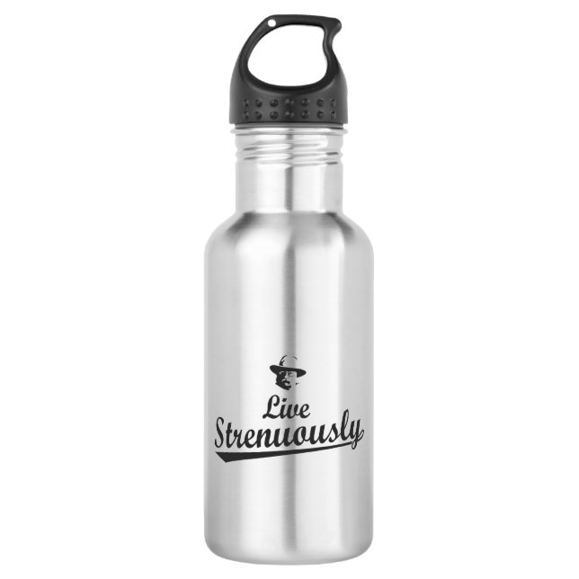 Bouteille D'eau Teddy Roosevelt Vit Fortement (Devant)