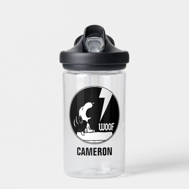 Bouteille D'eau Tee - shirt | Snoopy Howling | Ajouter Votre Nom (Avant)