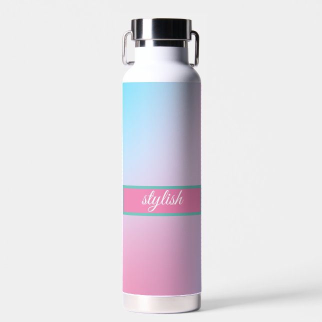 Bouteille D'eau Tendance Contemporaine Turquoise Rose Bleu (Avant)