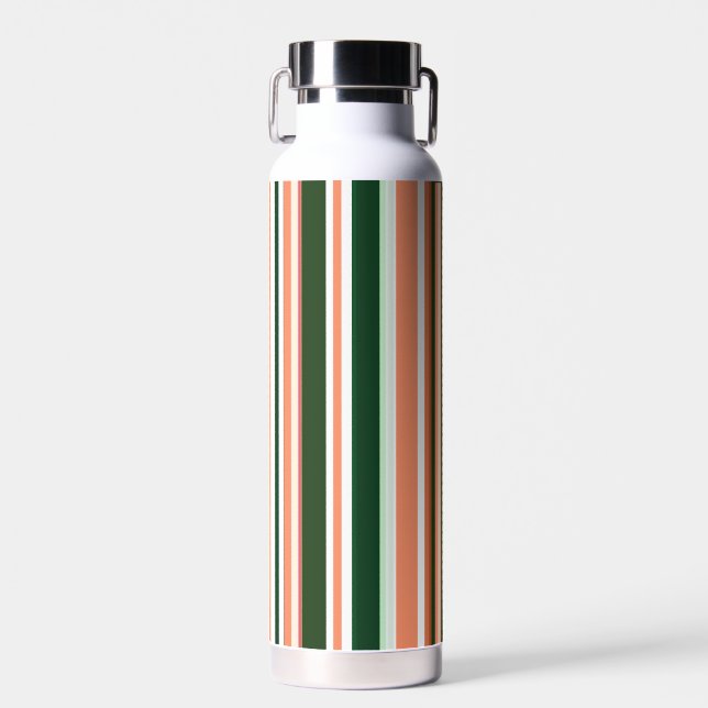 Bouteille D'eau Tendance Moderne Orange Vert Blancs (Avant)