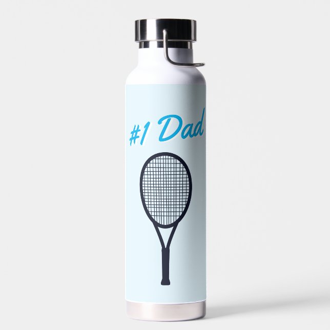 Bouteille D'eau Tennis #1 Papa Fête des pères cadeau bleu (Gauche)