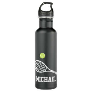 Bouteille D'eau Tennis Nom personnalisé Blanc Noir