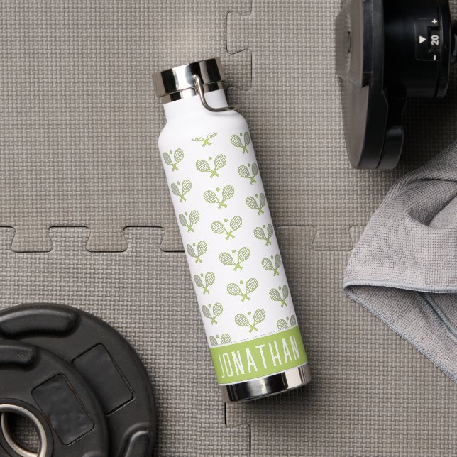 Bouteille D'eau Tennis Personnalisé Motif Tennis Personnalisé (Couvercle)