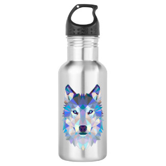 Bouteille D'eau Tête de loup polygonale géométrique