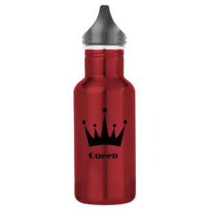 Bouteille D'eau Texte de Reine Personnalisé Couronne de Couleur No