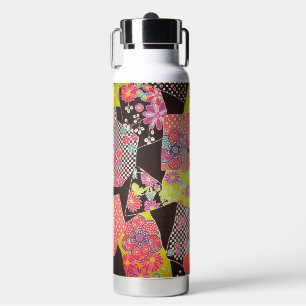 Bouteille D'eau Textile de KIMONO japonais, motif floral