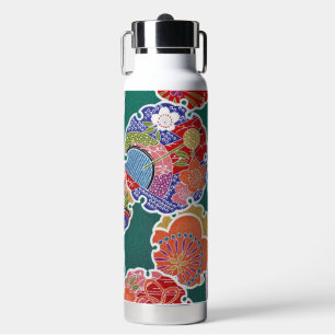 Bouteille D'eau Textile de KIMONO japonais, motif floret