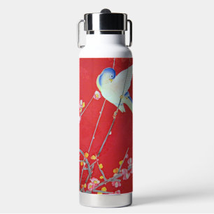Bouteille D'eau Textile de KIMONO japonais, Oiseau bleu