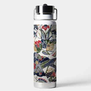 Bouteille D'eau Textile de Kimono Japonais Vintage (Bingata)