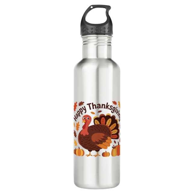 Bouteille D'eau Thanksgiving Turquie - Automne Vacances Classic Ov (Devant)