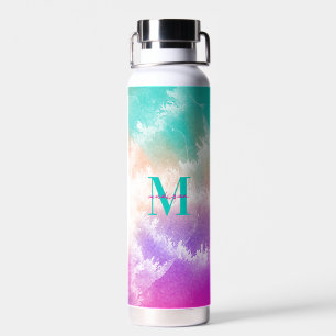 Bouteille D'eau Tie Dye Rose Orange Turquoise Violet Monogramme