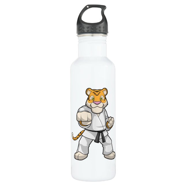 Bouteille D'eau Tiger dans les arts martiaux Karate (Devant)