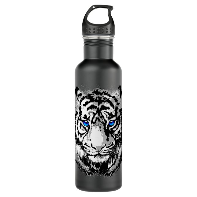 Bouteille D'eau Tigre blanc de Sibérie - Yeux bleu tigre (Devant)