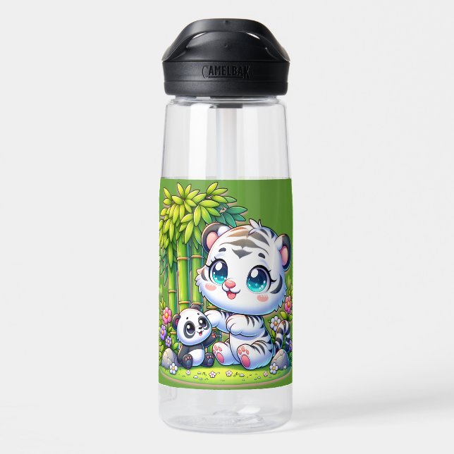 Bouteille D'eau Tigre et panda | (Arrière)