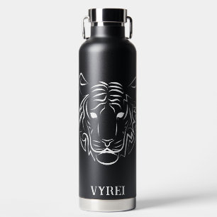 Bouteille D'eau Tigre tribal noir et blanc