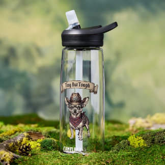 Bouteille D'eau Tiny But Tough Chihuahua Cowboy - Art Occidental d